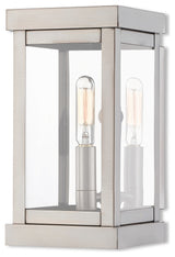1 Light Outdoor Wall Lantern, Brushed Nickel