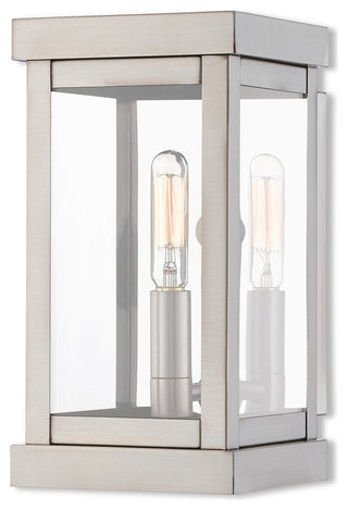 1 Light Outdoor Wall Lantern, Brushed Nickel