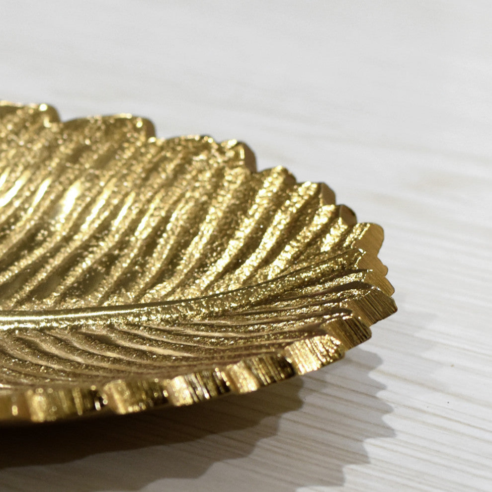 Handmade Decorative Aluminium Tray, Gold Color Coated