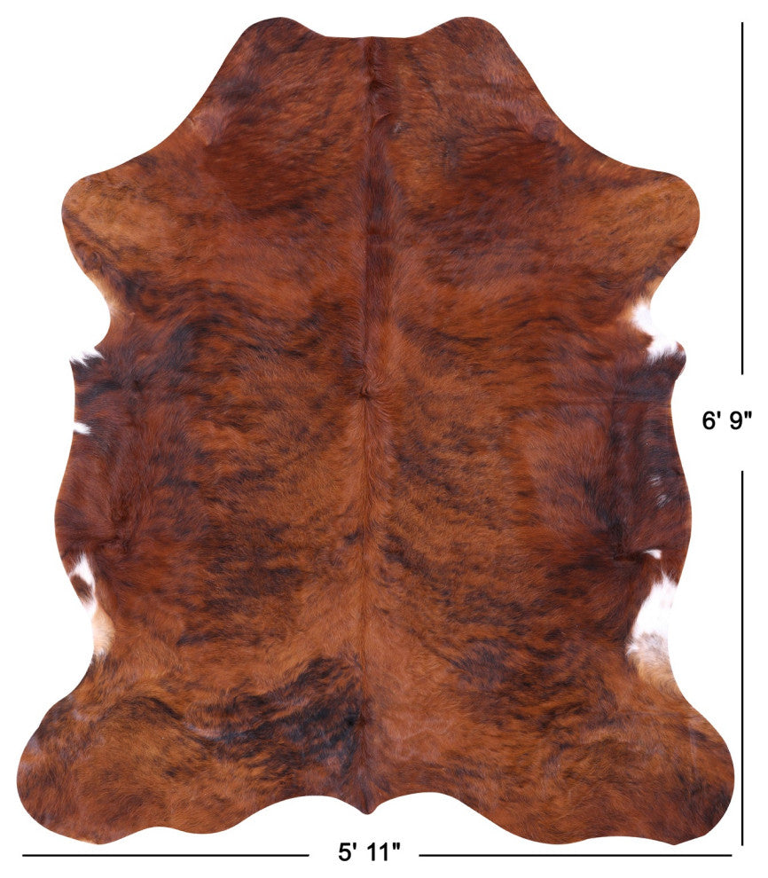 Organic Natural Hair-On Cowhide Area Rug 6' 9" X 5' 11" C1467