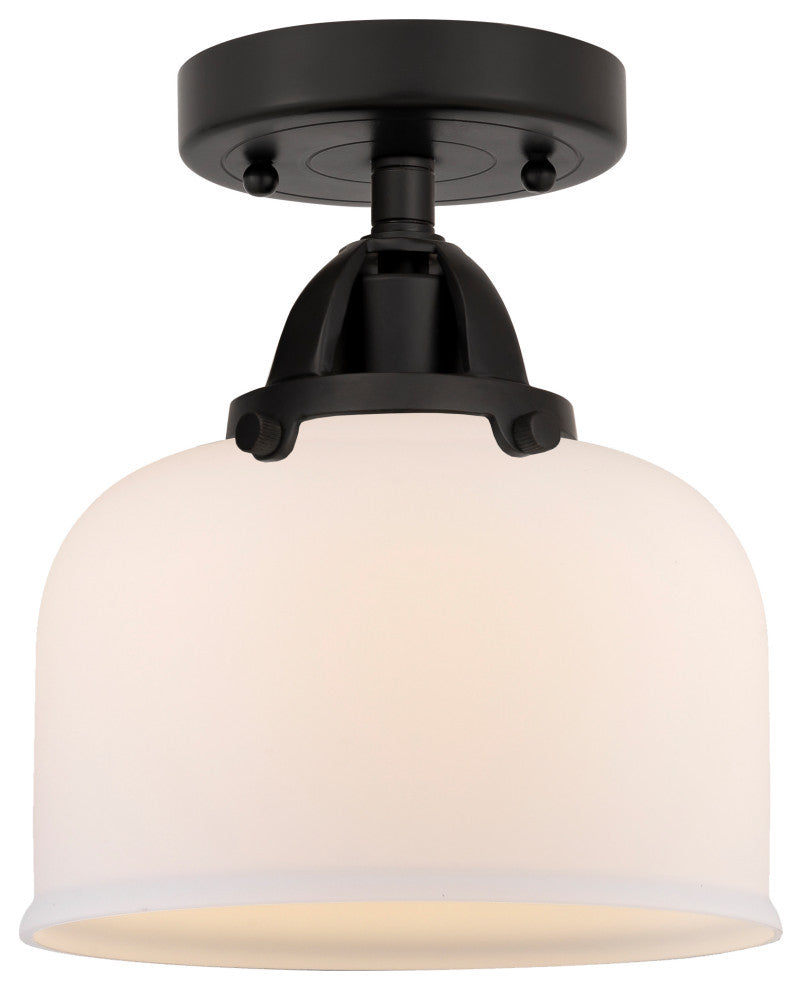 Large Bell Semi-Flush Mount, Matte Black, Matte White, Matte White