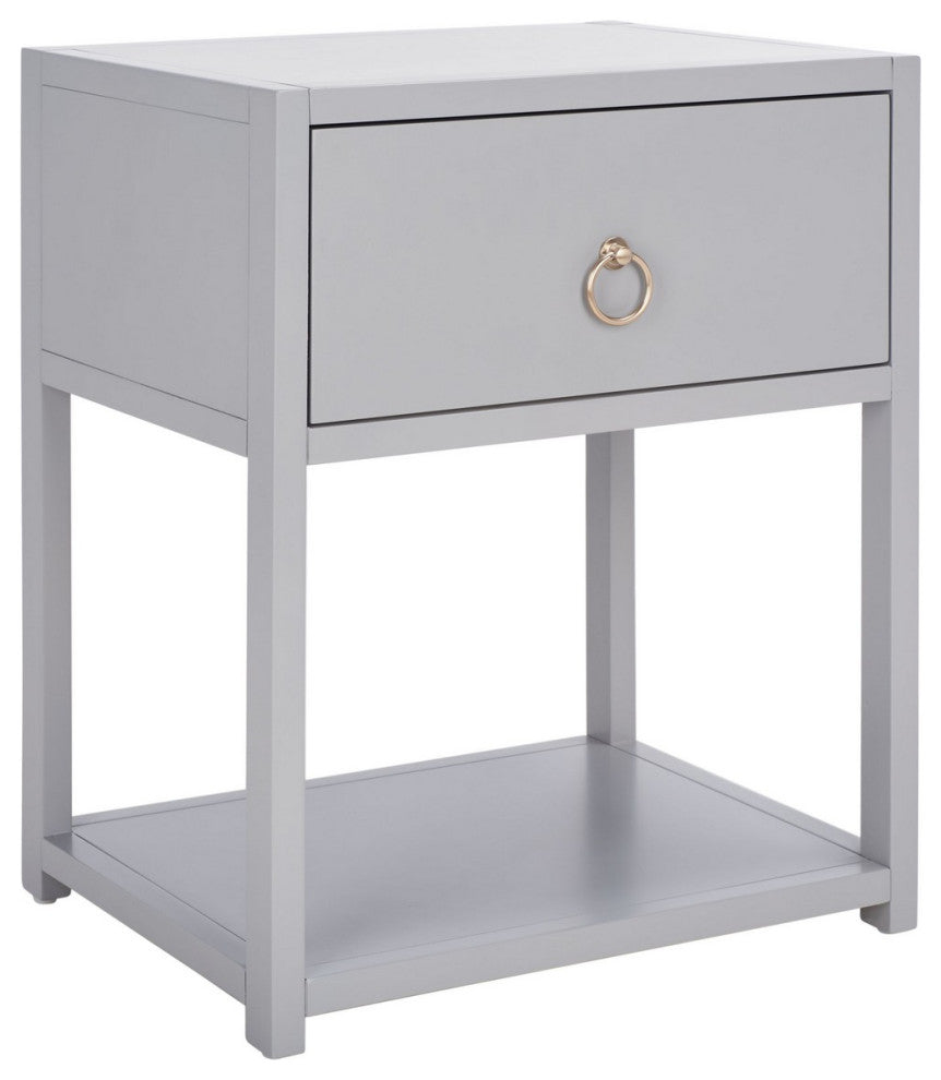 Safavieh Yudi 1 Drawer 1 Shelf Nightstand, Grey