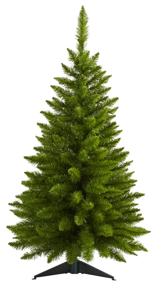 3' Providence Pine Faux Xmas Tree, Metal Planter W/ Lights & Bendable Branches