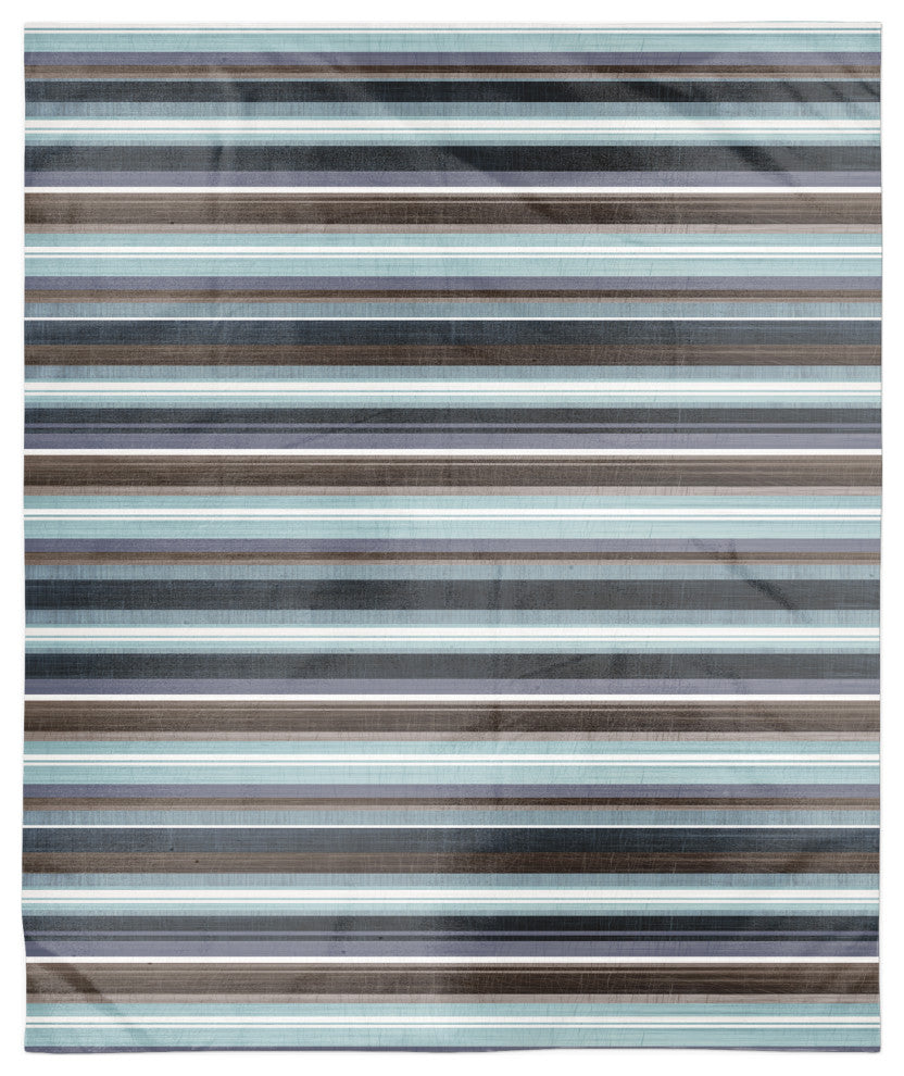 Brown Indigo Stripes 50x60 Sherpa Fleece Blanket