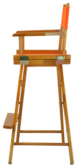 030" Director's Chair Honey Oak Frame- Tangerine Canvas