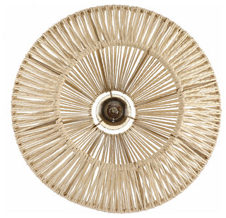 12" W 1-Light Rattan Single Pendant Light With Black Canopy
