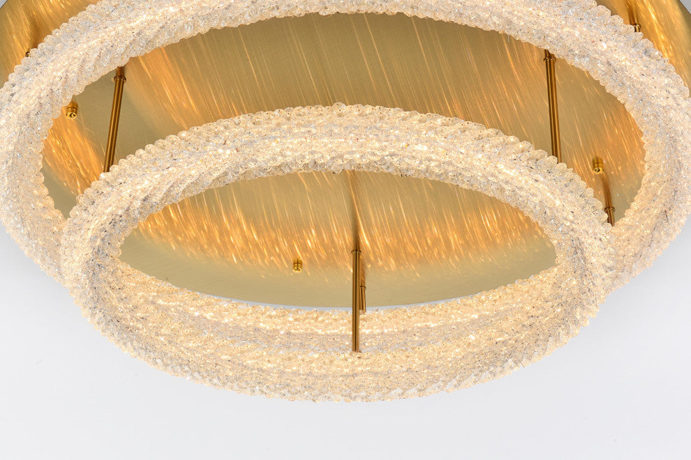 Home Living 33.5" LED Flush Mount, Satin Gold