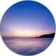 Bright Blue Sky And Waters At Sunset, Seashore Disc Metal Wall Art, 23"