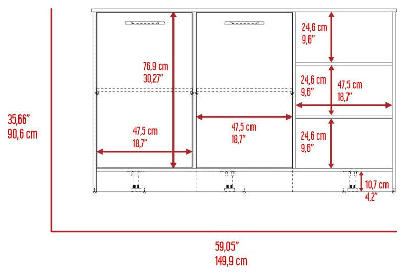 Kitchen Island Teramo, Kitchen, White / Dark Brown