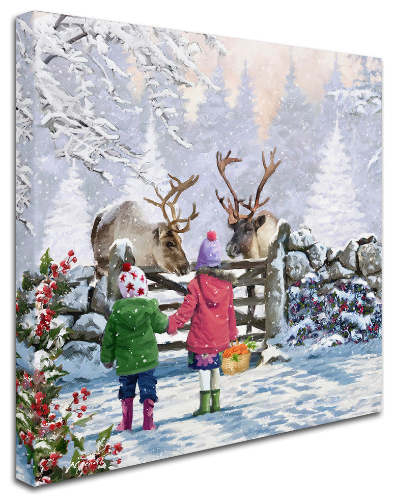 The Macneil Studio 'Reindeer Pair' Canvas Art, 18"x18"