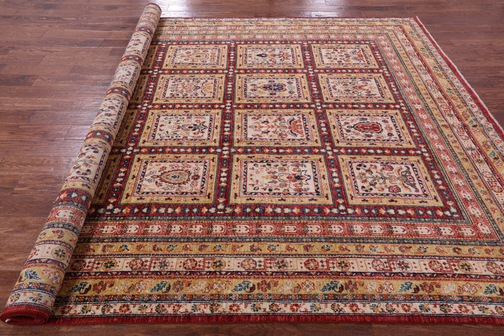 8' 2" X 11' 4" Persian Garden Design Hand Knotted Rug Q10956