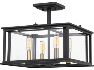 Quoizel CDL1714EK Four Light Semi-Flush Mount, Earth Black Finish