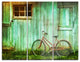 "Old Bicycle against Barn" Photo Metal Wall Art, 3 Panels, 36"x28"