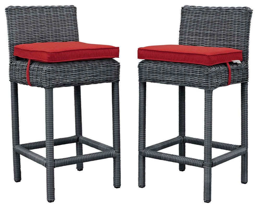 Canvas Red Summon 2 Piece Outdoor Patio Sunbrella Pub Set