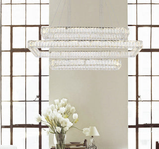 Elegant Lighting 3504G50L3 Monroe 50"W LED Crystal Linear - Black