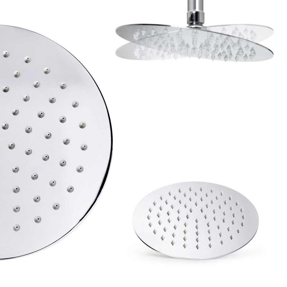 Fontana Sierra Round Ceiling Mount Ultra Thin Bathroom Shower Head Set