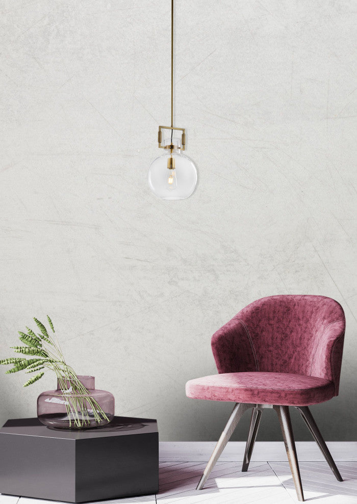 Modern Brass Globe Pendant Light