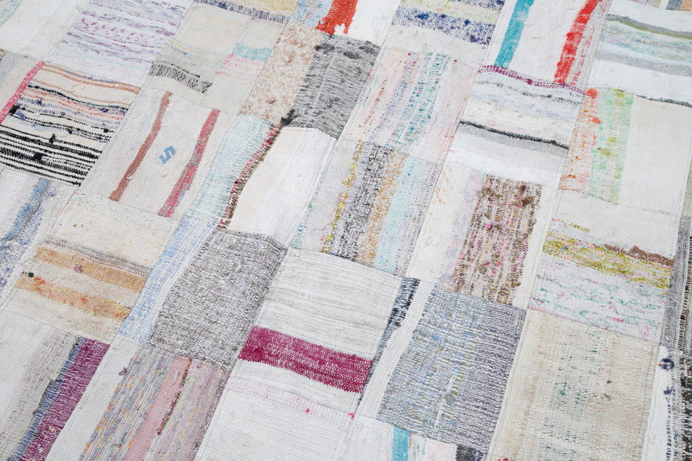 Rug N Carpet - Handmade Turkish 8' 2'' x 12' 0'' Vintage Patchwork Kilim Rug