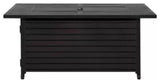 AZ Patio Heaters Black Mocha 54" Rectangular LP Fire Pit Table With Wind Guard
