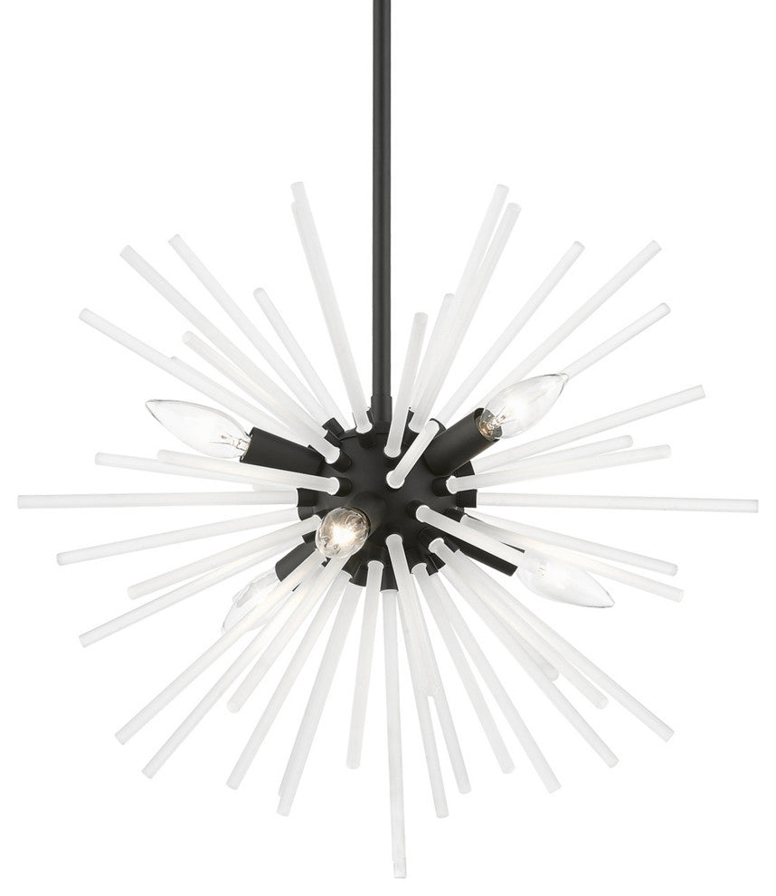 Uptown 6 Light Black Pendant Chandelier