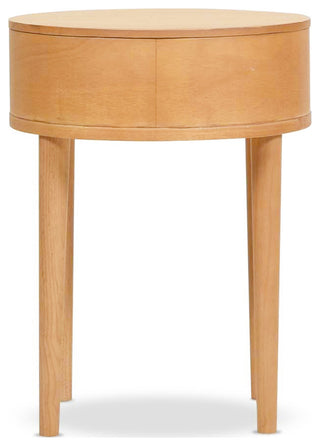 Cabana 18" Round Cane Rattan Storage Side Table, Natural Brown