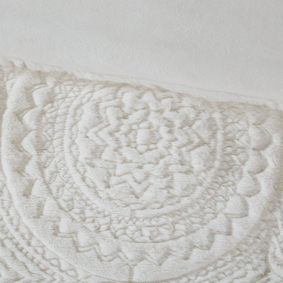 Madison Park Arya Medallion Faux Fur Plush Comforter Mini Set