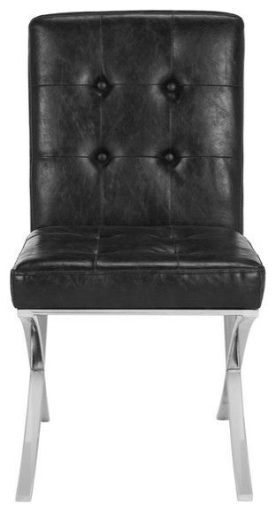 Phelps Tufted Side Chair Black Chrome