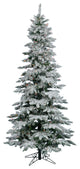 Vickerman A895067 6.5' Flocked Utica Slim Christmas Tree, Multi-Colored Lights