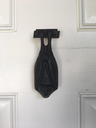 Black Cast Iron Bat Style Door Knocker 5" H x 2" W Renovators Supply