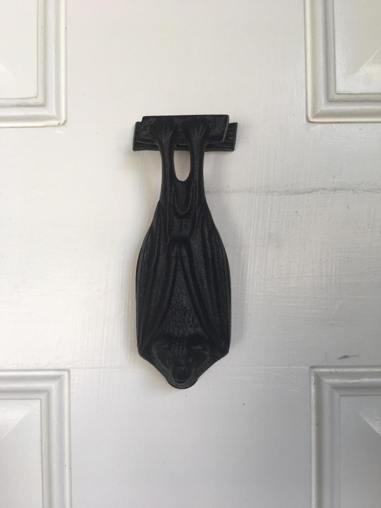 Black Cast Iron Bat Style Door Knocker 5" H x 2" W Renovators Supply