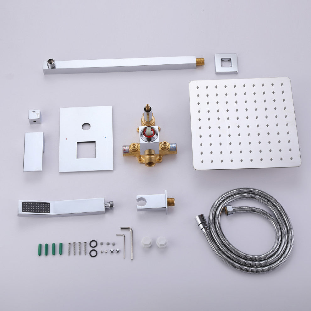 Wall Mounted Pressure Balanced Complete Shower System With Rough-In Valve, Polis