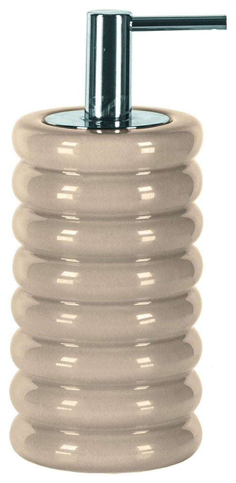 Modern Porcelain Bathroom Accessories, Lipsy, Beige, Soap Dispenser
