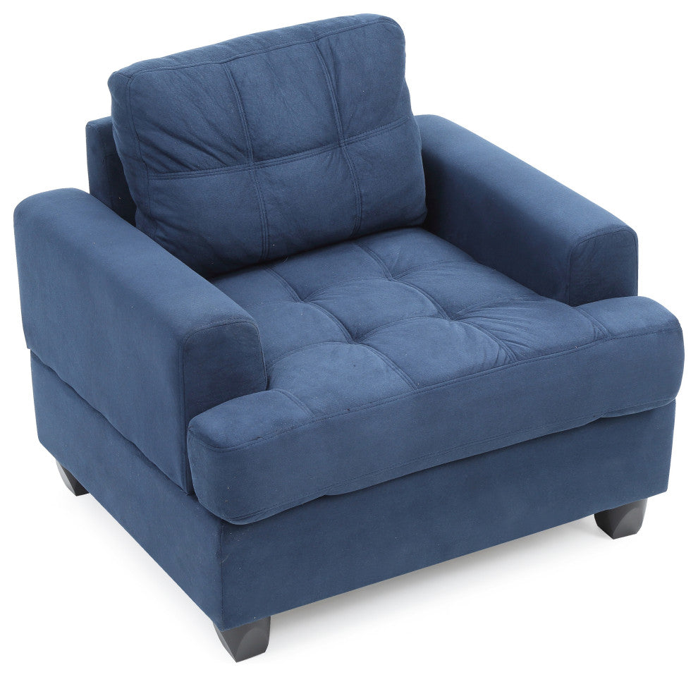 Lockhart Suede Chair, Navy Blue