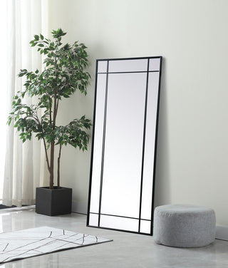 French Panel Full Length Mirror 30x70", Black
