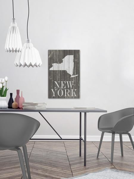"New York Profile" Painting Print on White Wood, 30"x45"