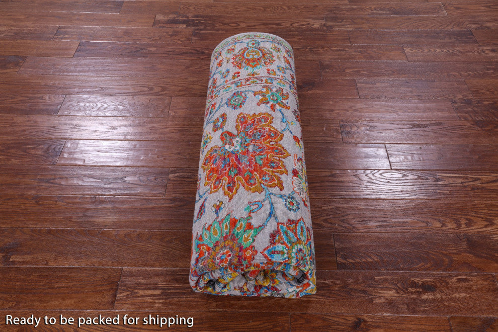 Hand Knotted Wool & Silk Persian Rug 6' 3" X 9' 1" - Q14930