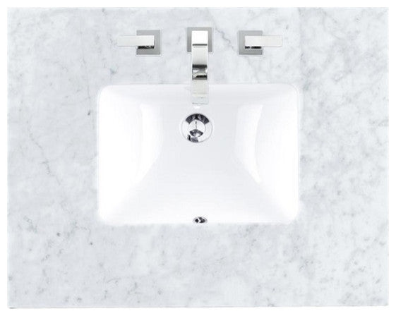 Bristol 36" Single Vanity Bright White, Carrara Marble