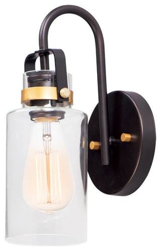 Maxim 30170CL Magnolia 1 Light 12" Tall Bathroom Sconce - Bronze / Gold