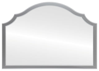 Pescara Framed Mantel Mirror, Peaks Cathedral, 38.4"x27.4", Silver Spray