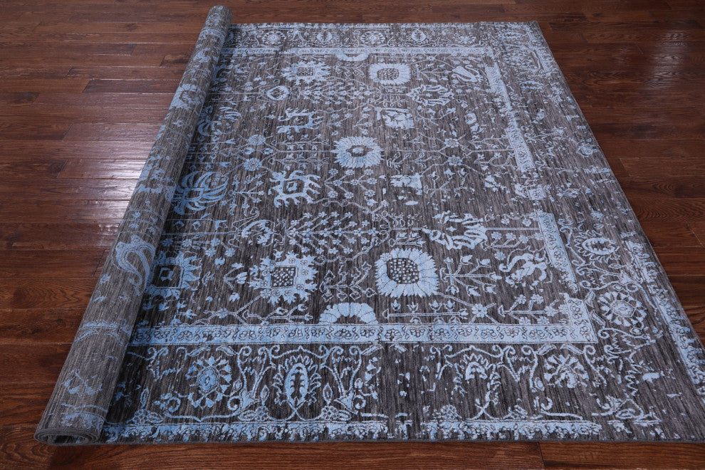 8' 1" X 10' 1" Persian Wool and Silk Hand-Knotted Rug Q11749