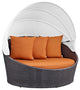 Espresso Orange Convene Canopy Outdoor Patio Daybed