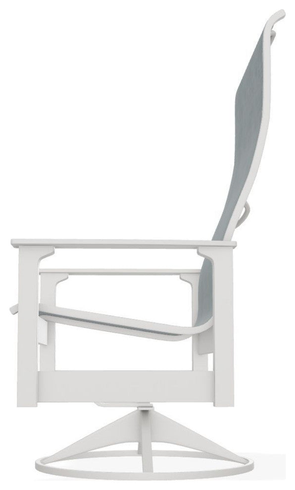 Leeward Sling Outdoor Swivel Rocker, Charm/Snow