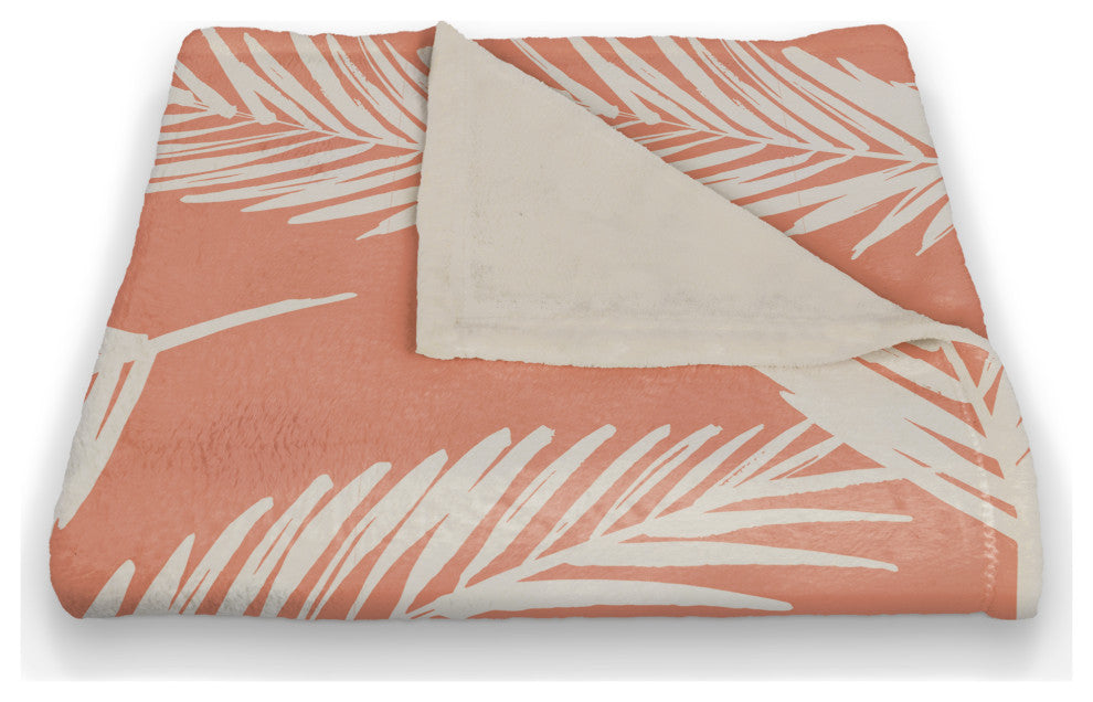 Nature Palm Coral 50x60 Throw Blanket