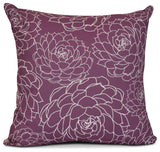 16x16", Olena, Floral Print Pillow, Purple