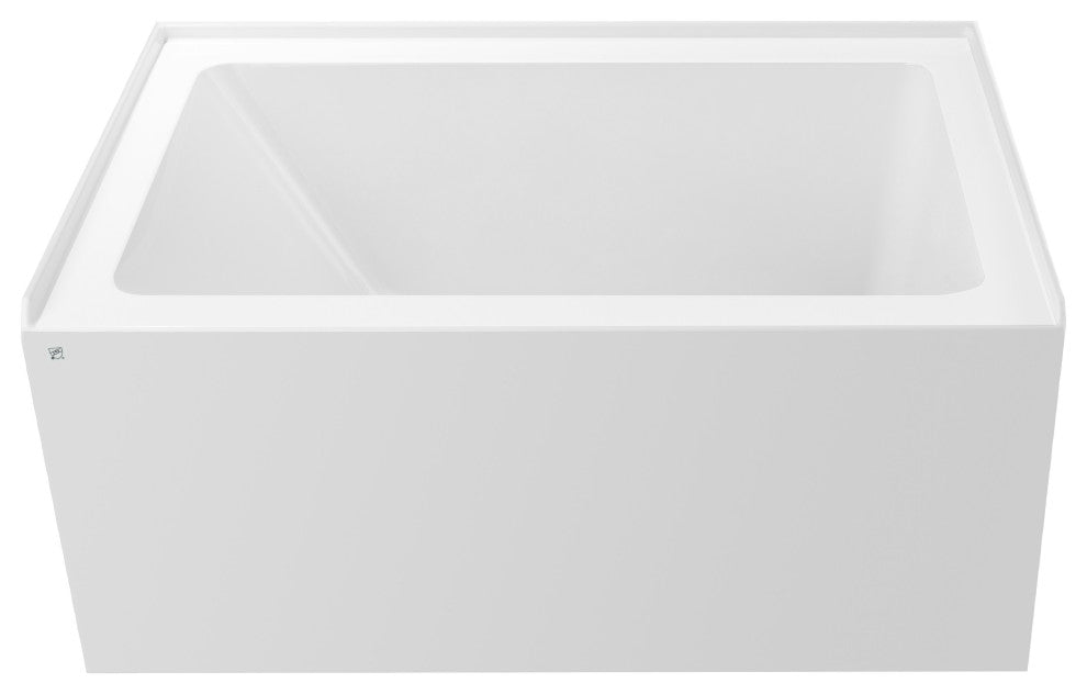 Vanity Art Alcove Soaking Acrylic Bathtub, White/Titanium Gold, 48"x32", Right