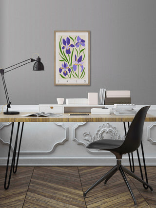 "Wild Iris Flowers" Framed Painting Print, 12x18