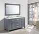 London 61" Double Sink Vanity Set, Gray Finish