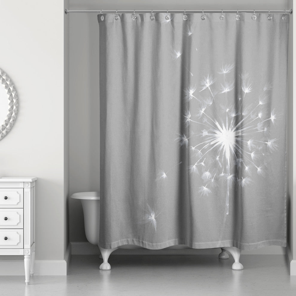 Watercolor Dandelion 2 71x74 Shower Curtain
