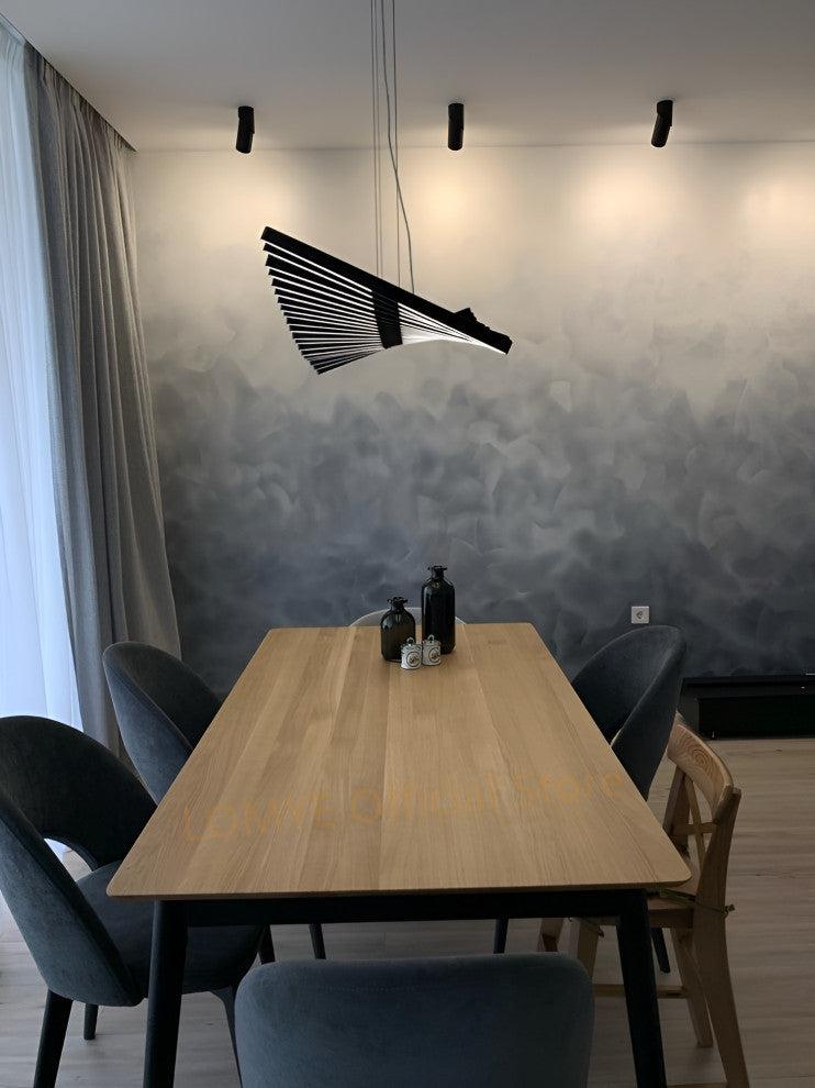 Acquaformosa | Black/White Art Minimalistic LED Pendant Chandelier, Black, L18.9, Warm Light