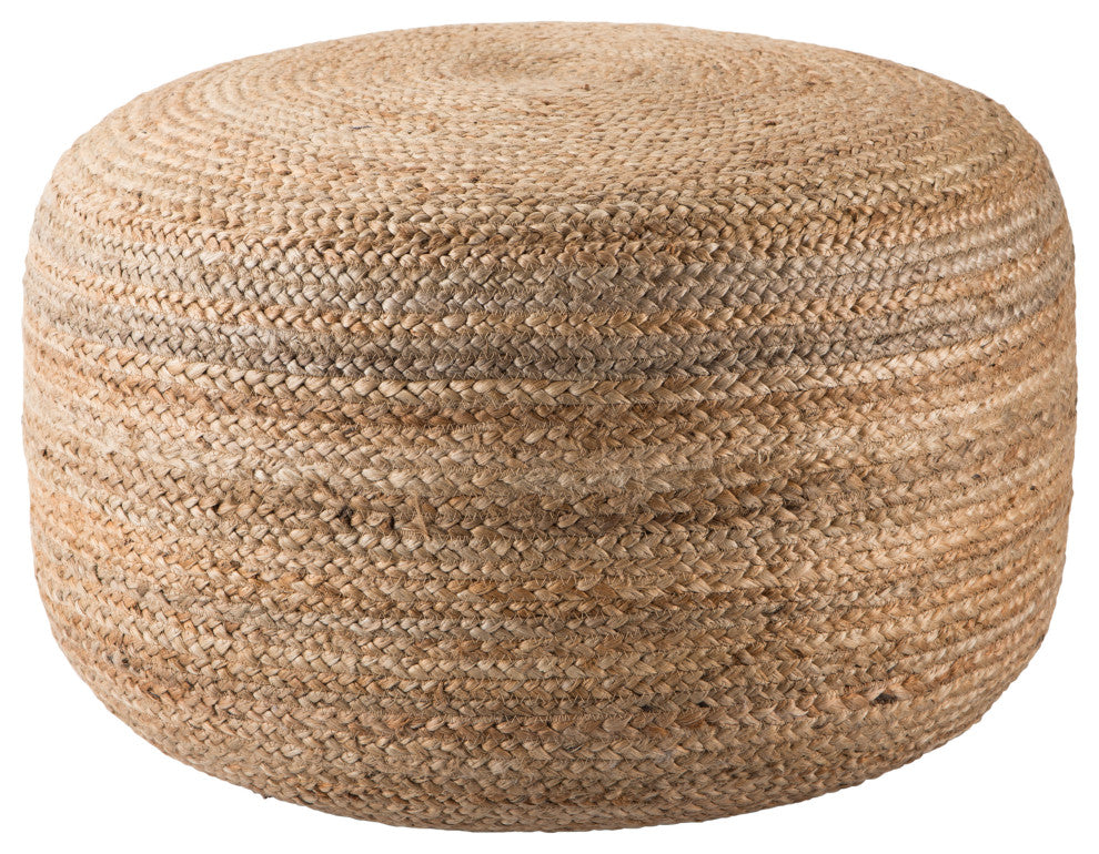 Jaipur Living Mesa Solid Cylinder Pouf, Natural